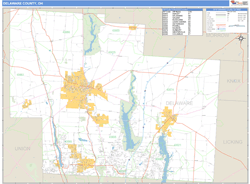 Delaware County, OH Wall Map