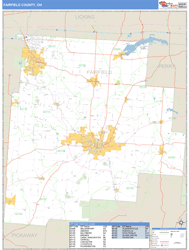 Fairfield County, OH Zip Code Wall Map