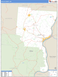 Gallia County, OH Zip Code Wall Map