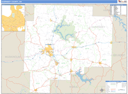 Guernsey County, OH Zip Code Wall Map