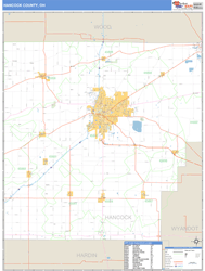 Hancock County, OH Wall Map