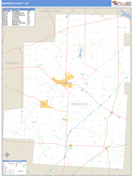 Morrow County, OH Zip Code Wall Map