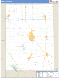 Preble County, OH Zip Code Wall Map