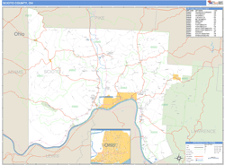 Scioto County, OH Zip Code Wall Map