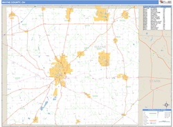 Wayne County, OH Zip Code Wall Map