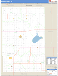 Alfalfa County, OK Zip Code Wall Map