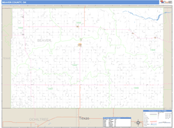 Beaver County, OK Zip Code Wall Map