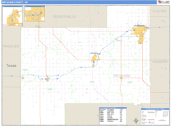 Beckham County, OK Zip Code Wall Map