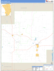 Coal County, OK Zip Code Wall Map