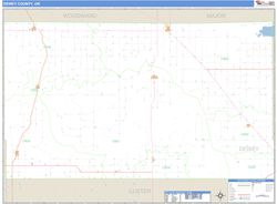 Dewey County, OK Zip Code Wall Map