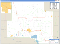 Johnston County, OK Wall Map