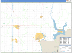 Kay County, OK Zip Code Wall Map