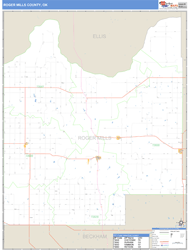 Roger Mills County, OK Zip Code Wall Map