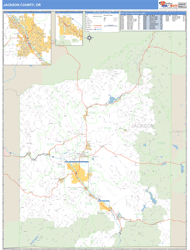 Jackson County, OR Zip Code Wall Map