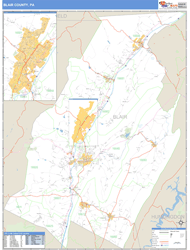 Blair County, PA Zip Code Wall Map