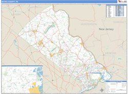 Bucks County, PA Zip Code Wall Map