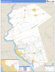 Dauphin County, PA Zip Code Wall Map