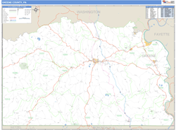 Greene County, PA Zip Code Wall Map