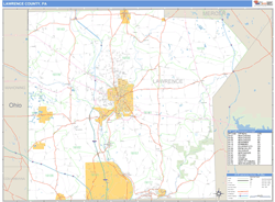 Lawrence County, PA Wall Map