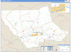 Lycoming County, PA Zip Code Wall Map