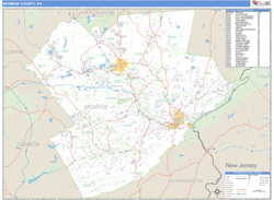 Monroe County, PA Wall Map