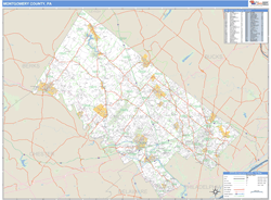 Montgomery County, PA Zip Code Wall Map