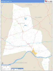 Montour County, PA Zip Code Wall Map