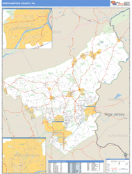 Northampton County, PA Zip Code Wall Map