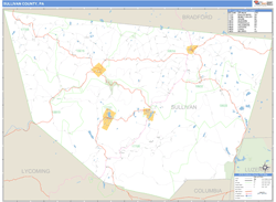 Sullivan County, PA Zip Code Wall Map