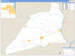 Union County, PA Zip Code Wall Map