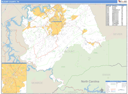 Blount County, TN Zip Code Wall Map