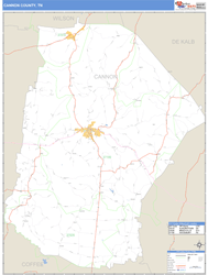 Cannon County, TN Zip Code Wall Map