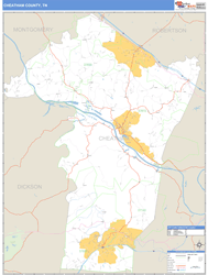 Cheatham County, TN Zip Code Wall Map