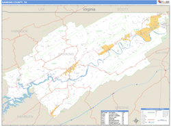 Hawkins County, TN Zip Code Wall Map