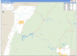 Polk County, TN Zip Code Wall Map