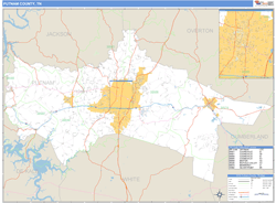 Putnam County, TN Wall Map