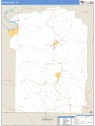 Wayne County, TN Zip Code Wall Map