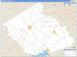 Burleson County, TX Zip Code Wall Map