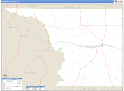 Crockett County, TX Zip Code Wall Map