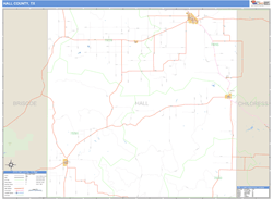 Hall County, TX Zip Code Wall Map