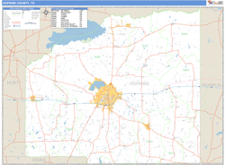 Hopkins County, TX Zip Code Wall Map