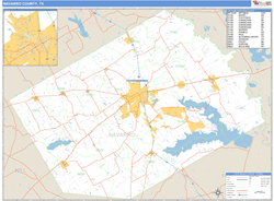 Navarro County, TX Zip Code Wall Map