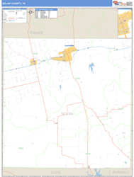 Nolan County, TX Zip Code Wall Map