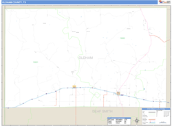 Oldham County, TX Zip Code Wall Map