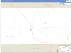 Schleicher County, TX Zip Code Wall Map