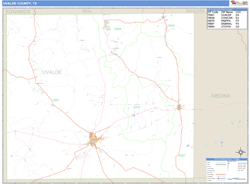 Uvalde County, TX Zip Code Wall Map