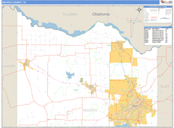 Wichita County, TX Zip Code Wall Map