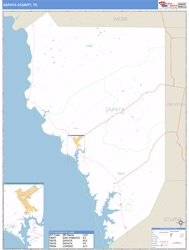 Zapata County, TX Zip Code Wall Map