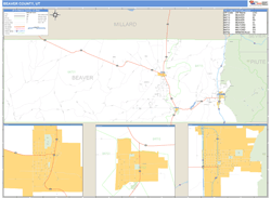 Beaver County, UT Zip Code Wall Map