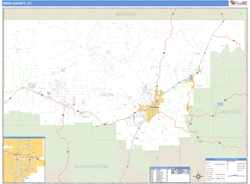 Iron County, UT Zip Code Wall Map